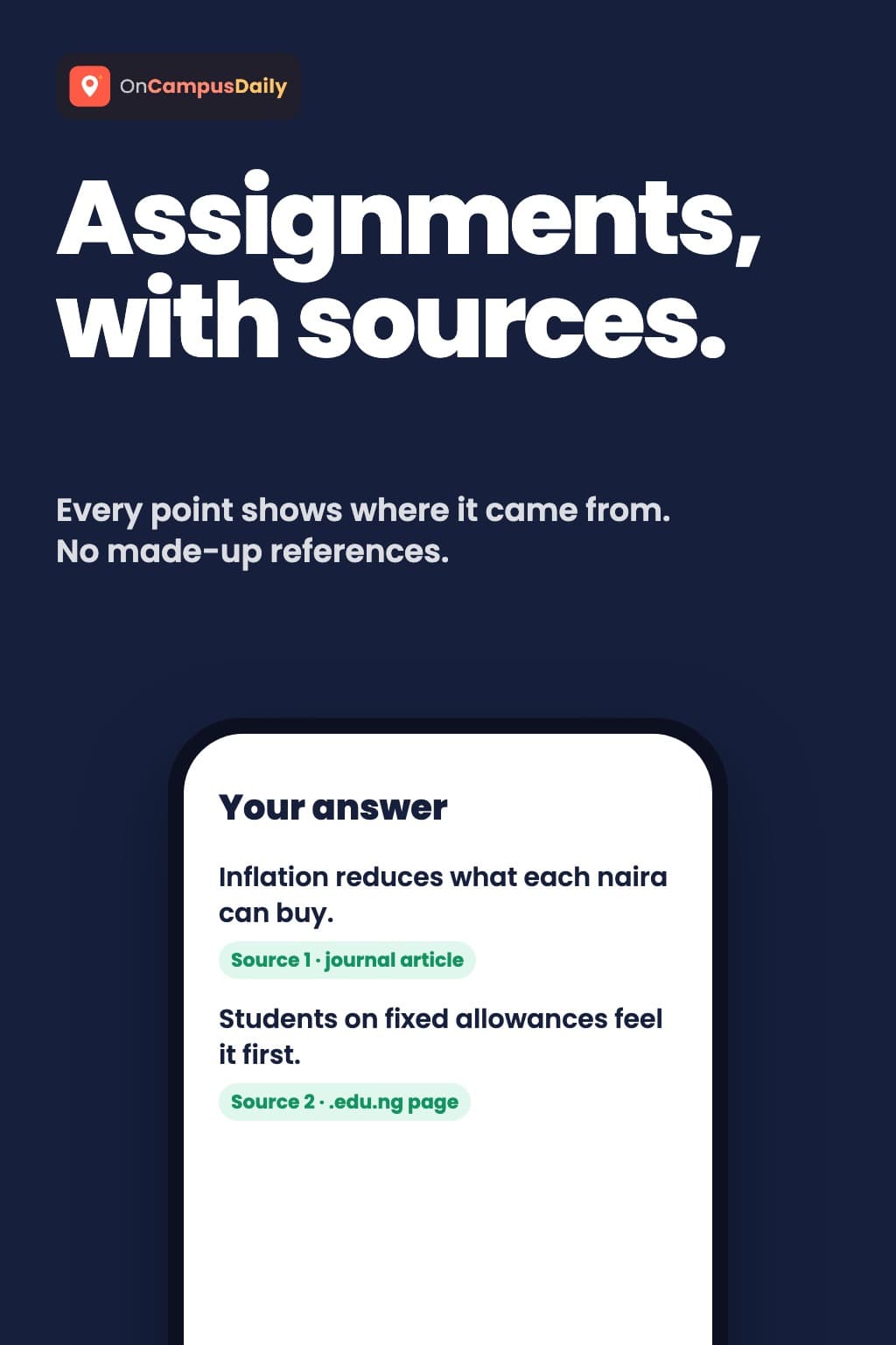 Your Assignment, Answered With Sources