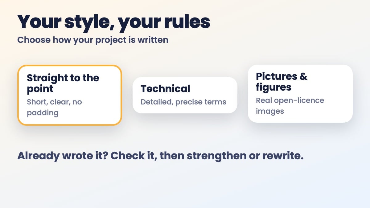 Your style, your rules.